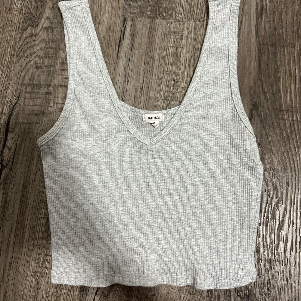 Grey garage tank